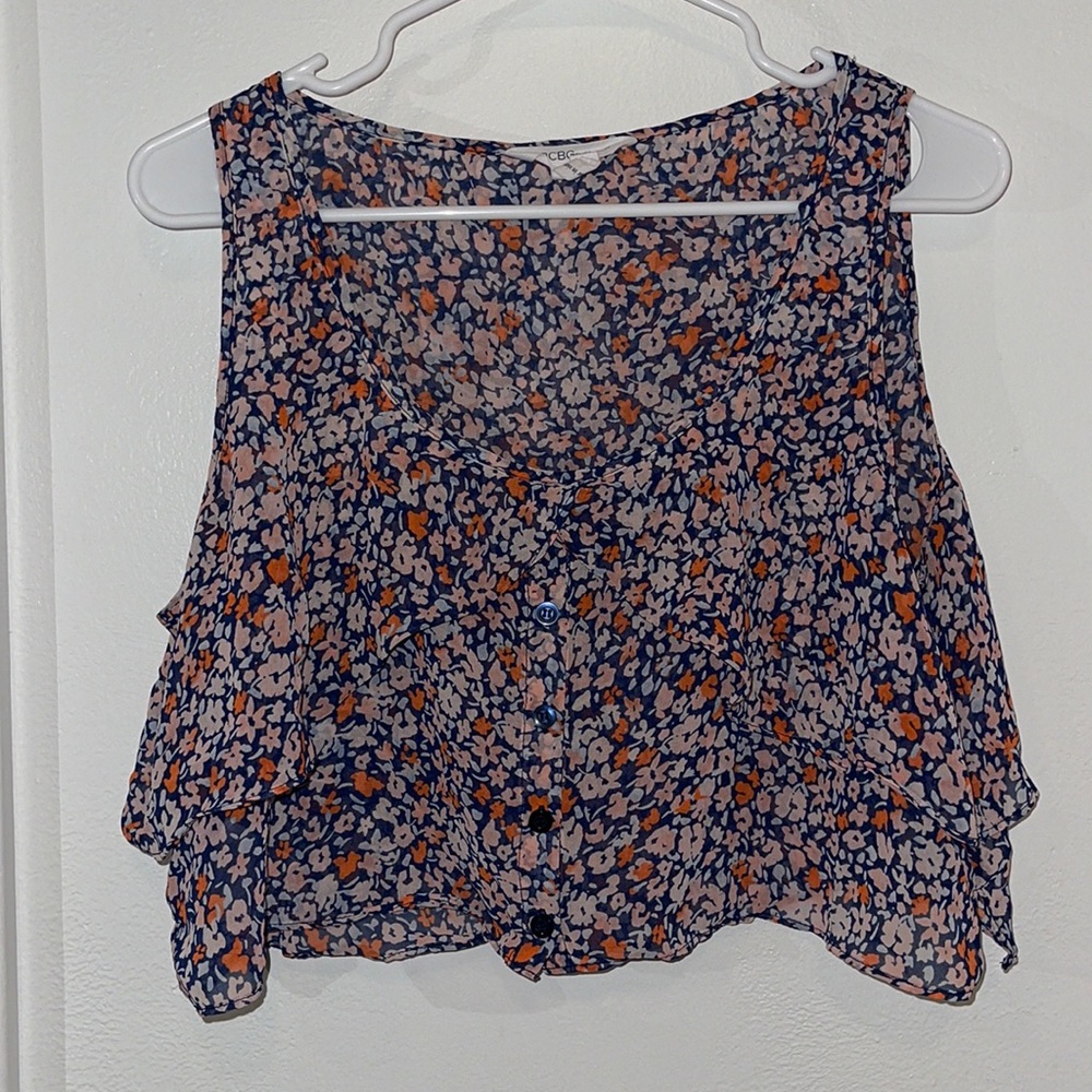 BCBGeneration Floral Crop Top - Size Large